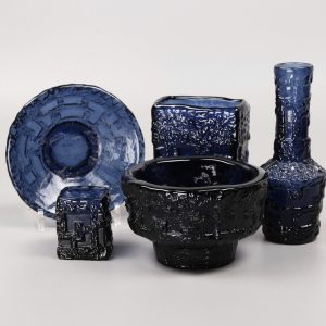 5 piezas cristal azul de Göte Augustsson 🇸🇪 60’s